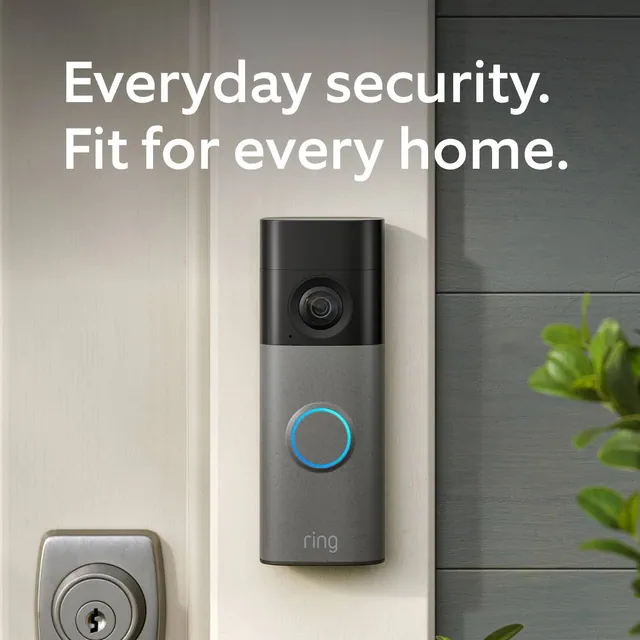 Ring Battery Doorbell - Retinal 2K with wide-angle video, up to 6x Enhanced Zoom, Two-Way Talk, and Built-In Battery - Speckled Gray