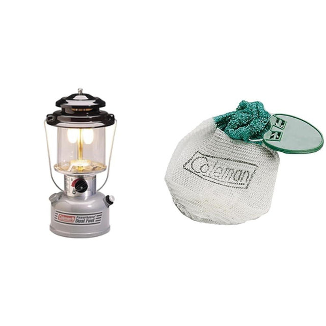 Coleman Powerhouse Dual Fuel Lantern - 800 Lumens, InstaClip Lantern Mantles, 2-Pack #21 Mantles