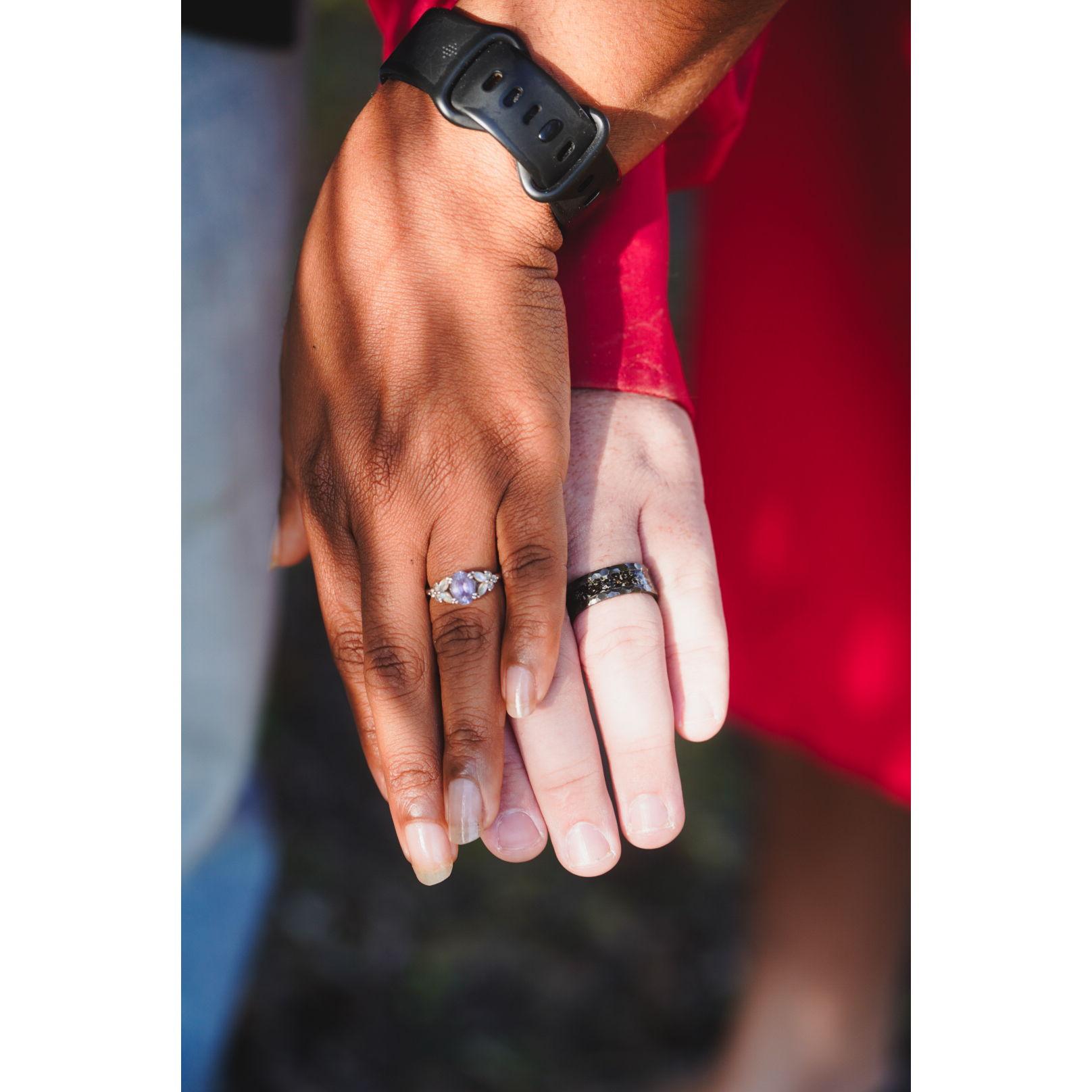 Our rings, showing off our personalities