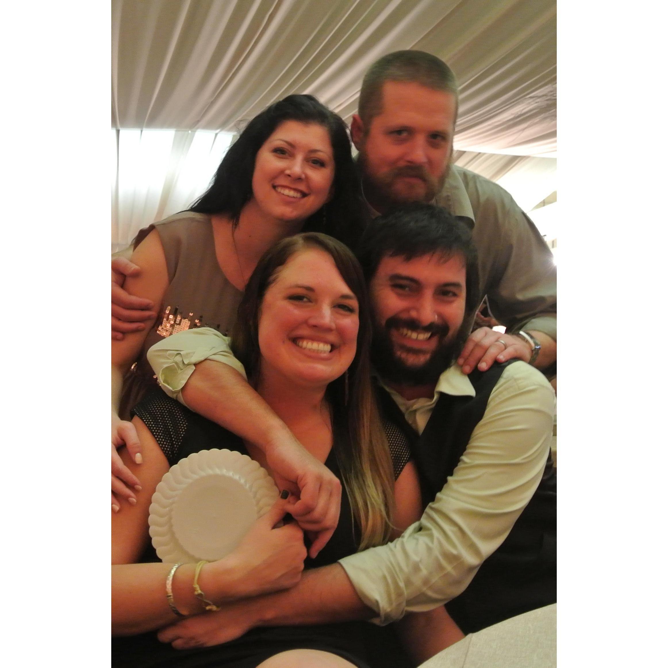 Rayda and Sarah with Matt and Leah, the couple that introduced them, at Jessie and Jay's wedding! It was the first hometown event that Rayda attended with Sarah.
