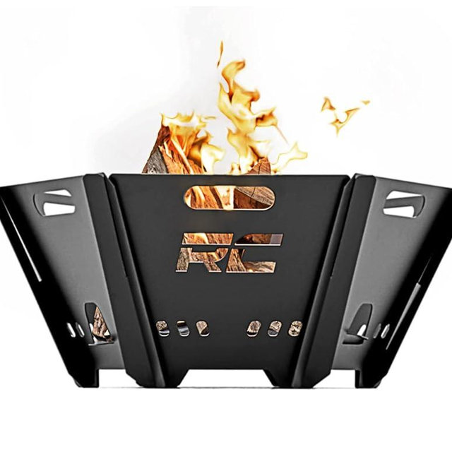 Rough Country Overland Portable Fire Pit - High Temperature, Collapsible with Carry Bag