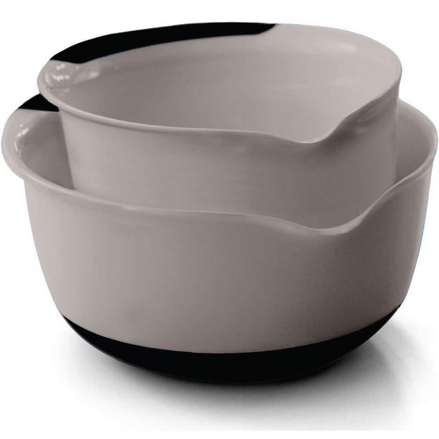 Gorilla Grip Mixing Bowls Set of 2, Slip Resistant Bottom, Includes 5 Qt and 3 Quart Nested Bowl, Perfect for the Dishwasher, Grip Handle for Easy Mix and Pour, Baking and Cooking 2 Piece Set, Almond