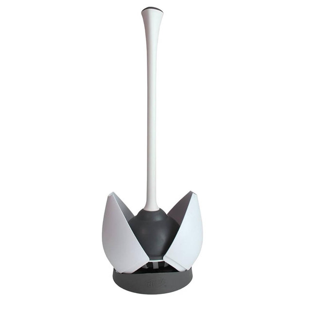 Clorox Toilet Plunger with Hideaway Caddy – Toilet Plunger for Bathroom, Bathroom Organizers & Storage, Bathroom Accessories, Toilet Unclogger, Plunger with Holder