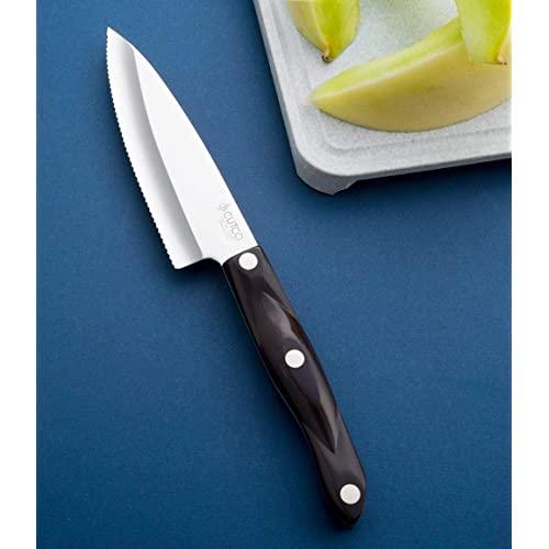 Cutco Petite Santoku Knife 5.6 High Carbon Stainless Blade 5.1 Classic  Brown Handle