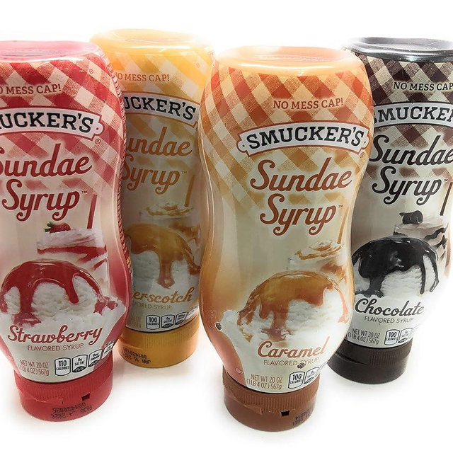 Smuckers Sundae Syrup Chocolate, Caramel, Butterscotch, and Strawberry (Variety Pack of 4)