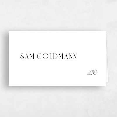 White Wedding Place Card - Shahira