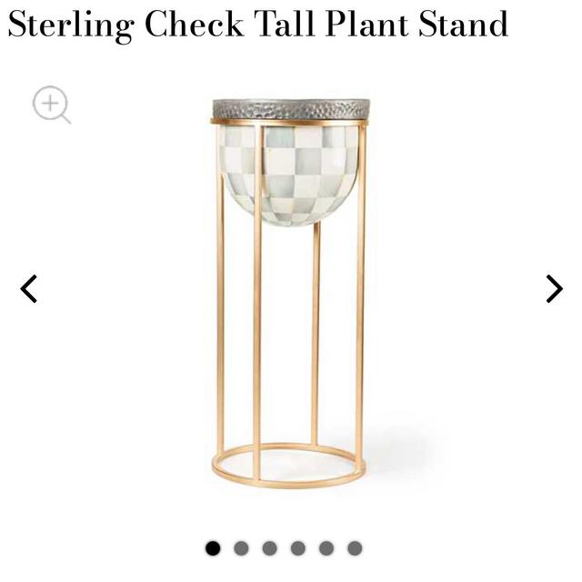 Mackenzie Childs Sterling Check Tall Plant Stand