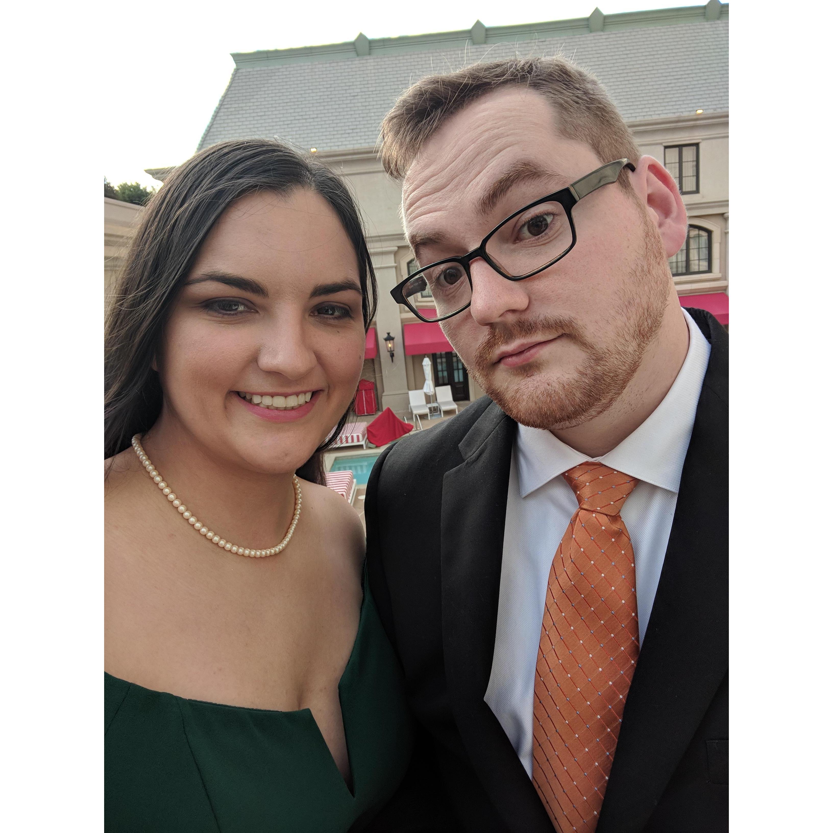 Selfie at Mitchell and Hannah's wedding in Georgia.