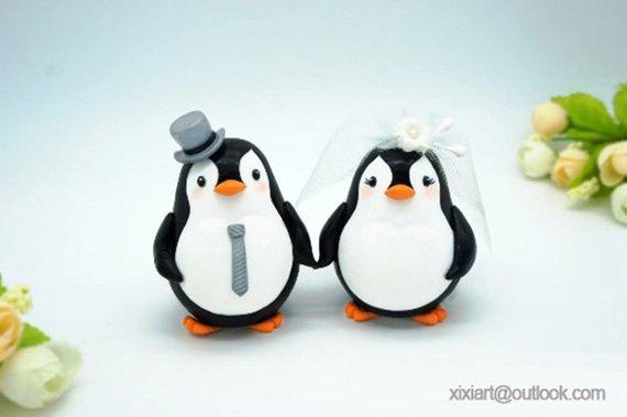 Penguin Wedding Cake Toppers