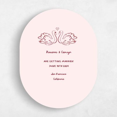 Pink Oval Wedding Save the Date - Somero Classic