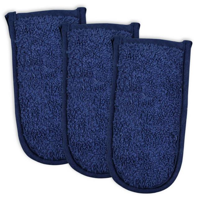 3pk Cotton Terry Pan Handles Blue - Design Imports