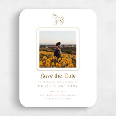 White Rounded Wedding Save the Date - Brisbee Photo