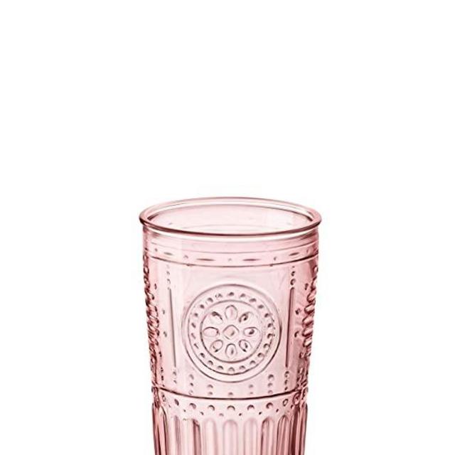 Bormioli Rocco 335944GRS021523 Romantic Cooler Glass, Set of 4, 16 oz, Cotton Candy