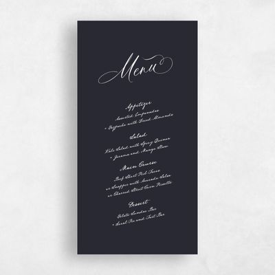Black Standard Wedding Menu - Estate