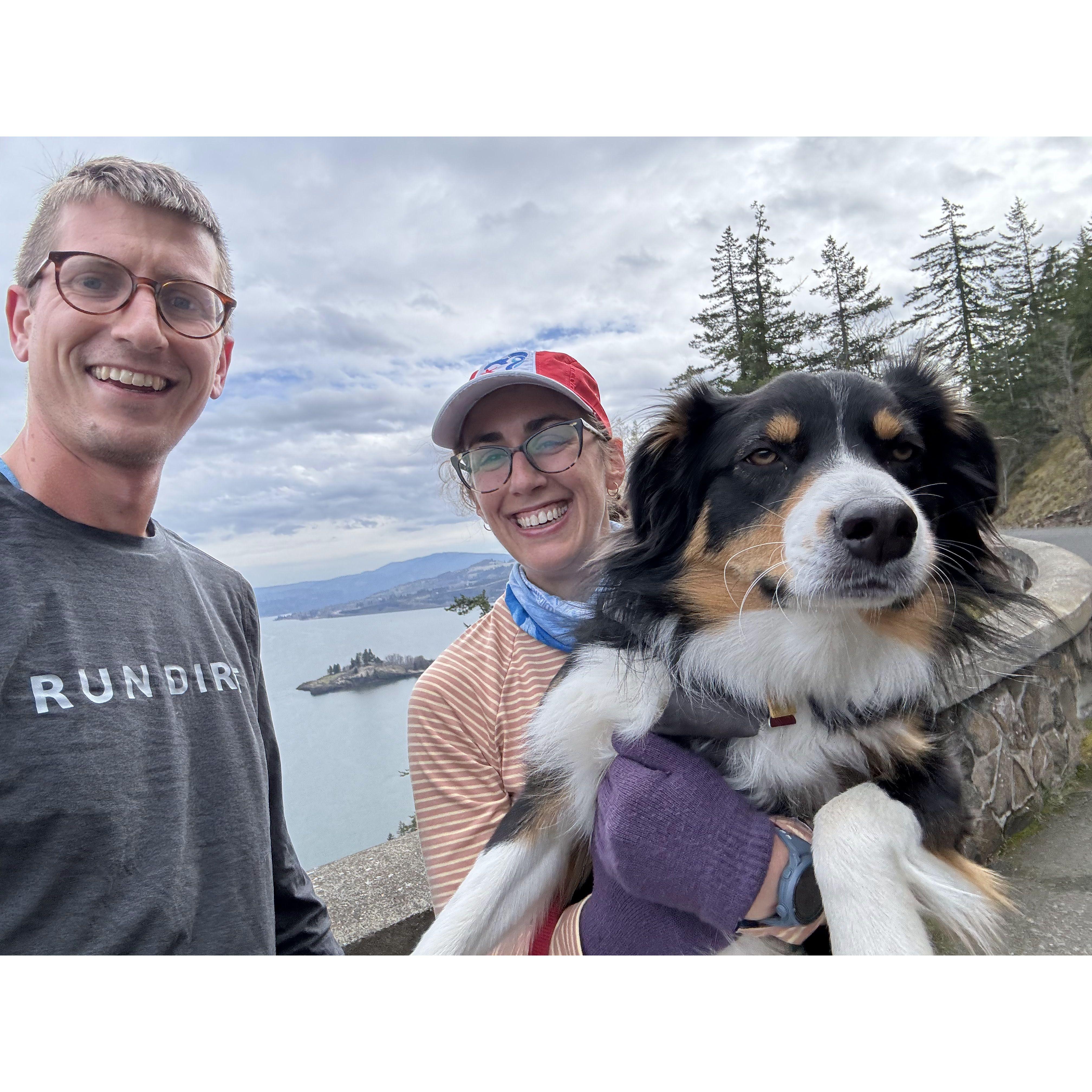 Running with Finn at the Twin Tunnels in Mosier, Oregon, 2024!