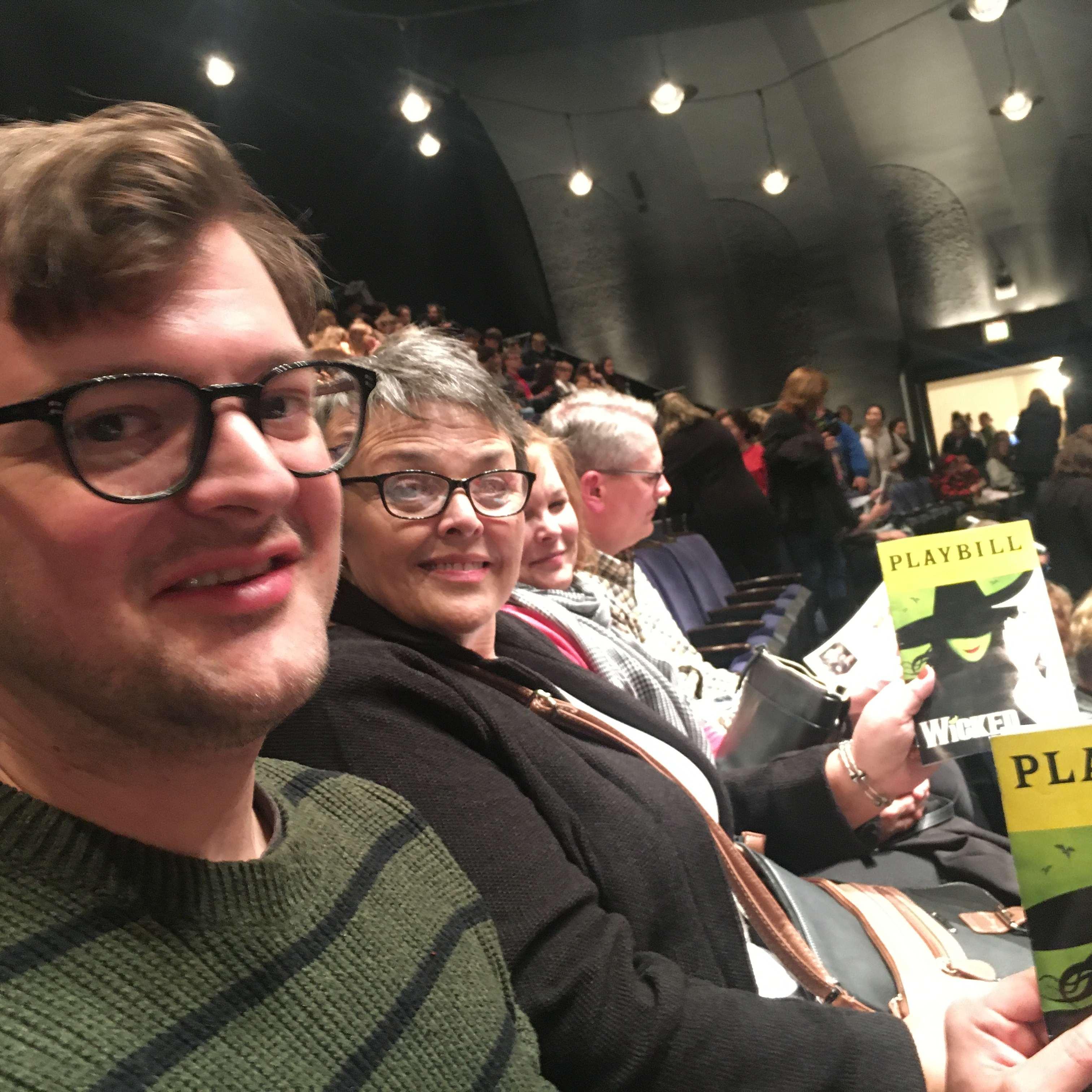 Seeing Wicked with Jeff's mom and cousin on a fun visit to NYC