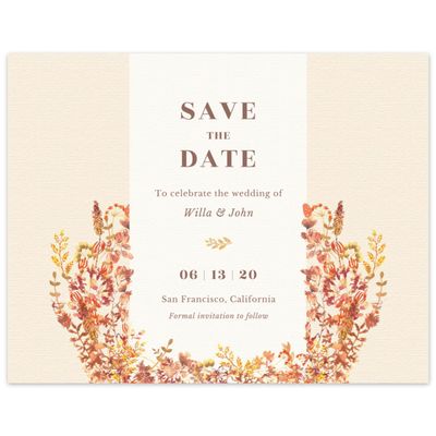 Cream, Beige Wedding Digital Save the Date - Gramercy Landscape