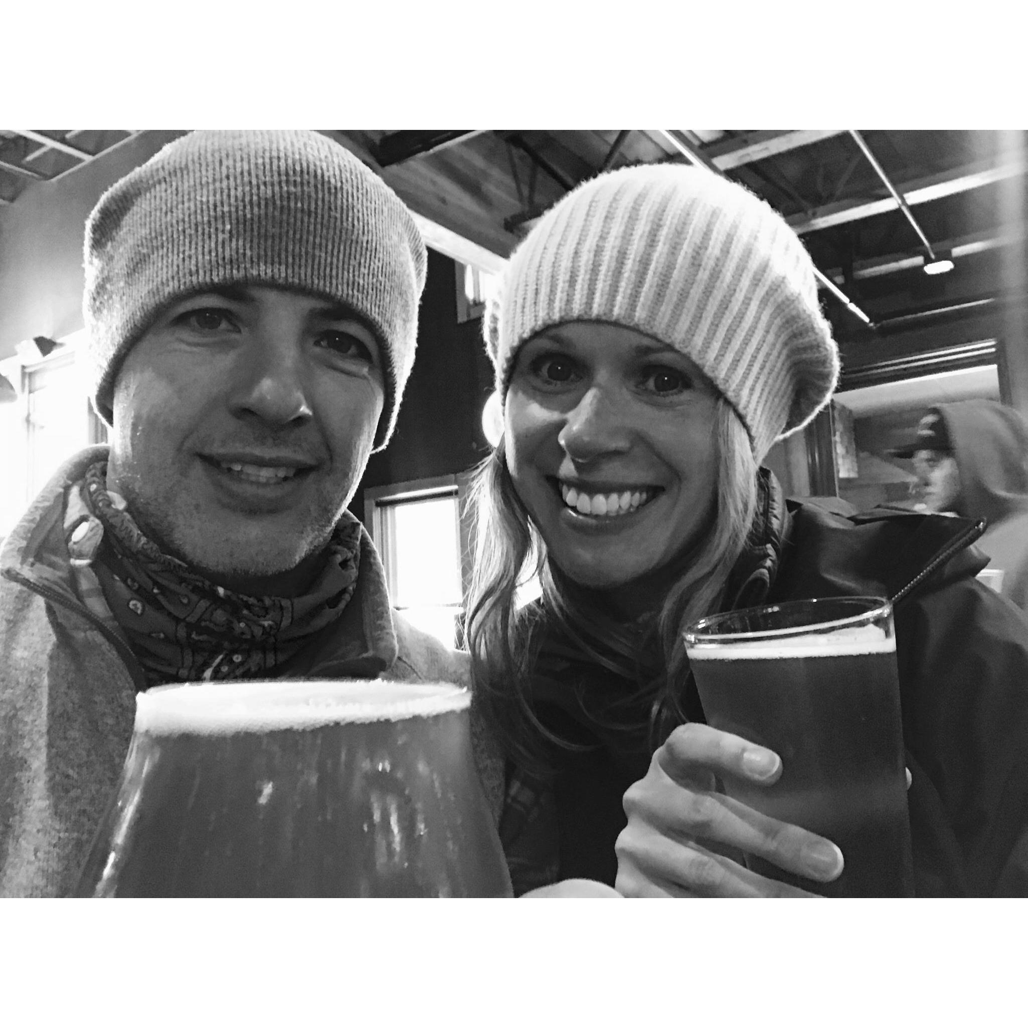 Well deserved beers after a fun day of skiing in Breckenridge