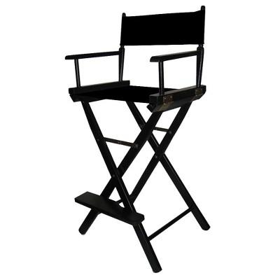 Flora Home - Bar-Height Director's Chair - Black Frame, Black Canvas