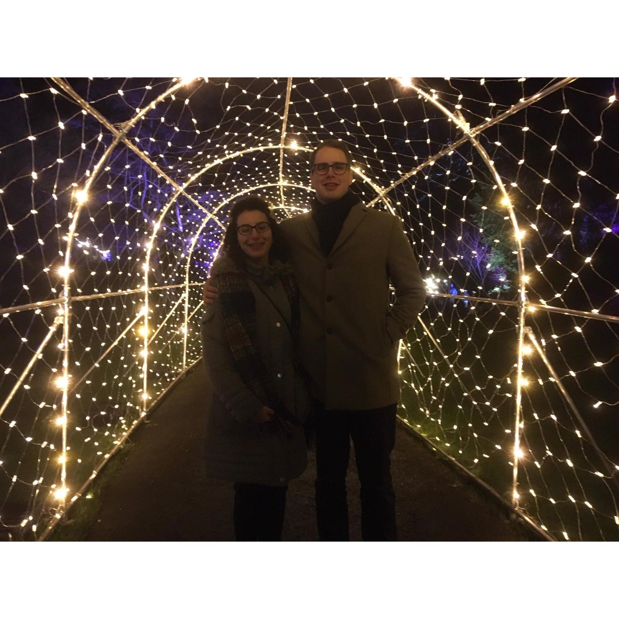 Christmas light show in York! It was like they walked through star light!