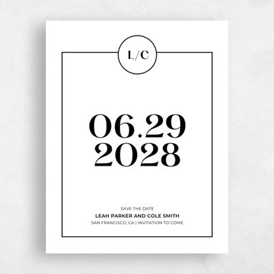 White Typography Wedding Save the Date - Brevard Frame