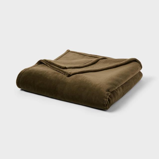 Full/Queen Ultra Plush Blanket Green - Threshold™