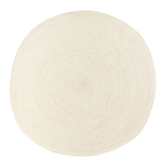 Haven Jute Braided Rug, Ivory, 8' Round