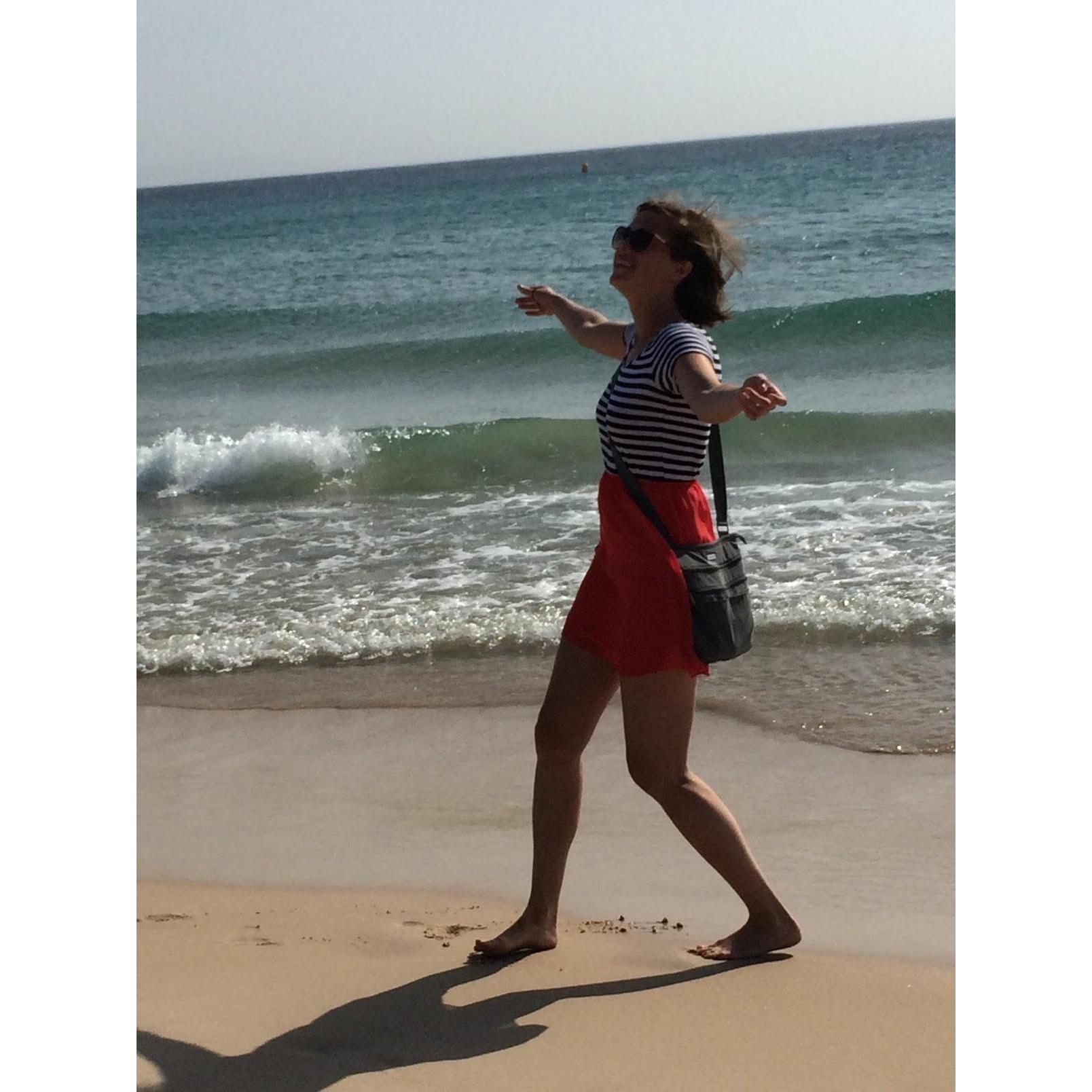 Emily dancing free in south of Spain Tarifa