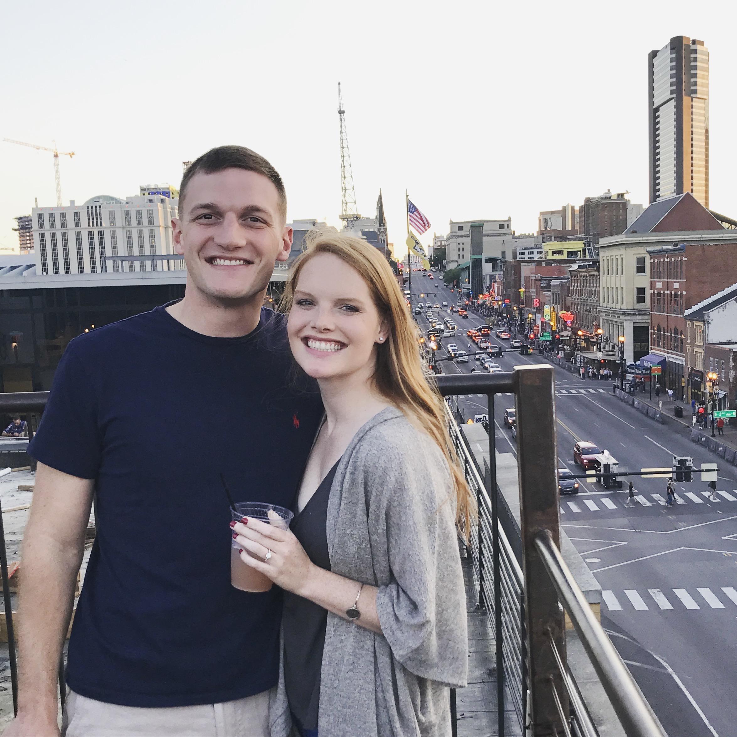 Nashville... our first night out away from Blacksburg as an engaged couple!