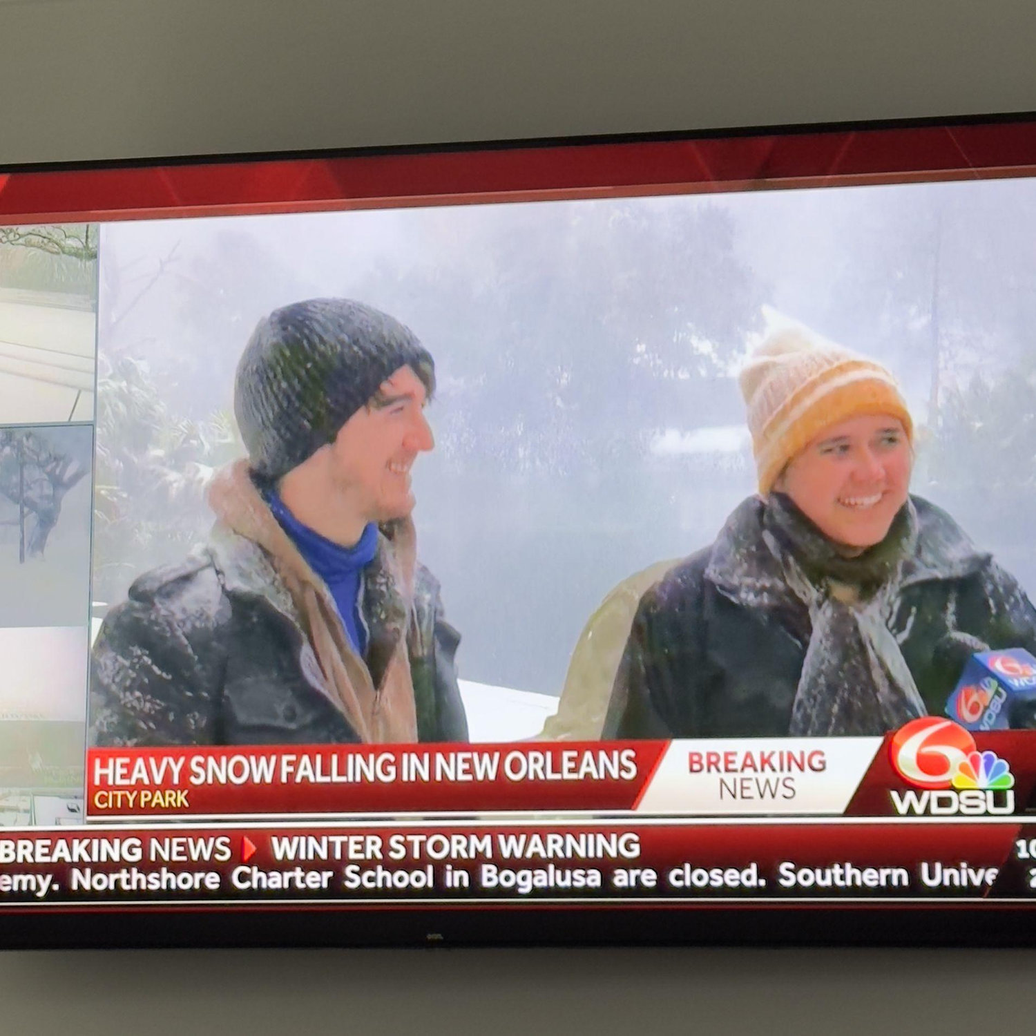 We were on the news during the historic 2025 Snow day in New Orleans!