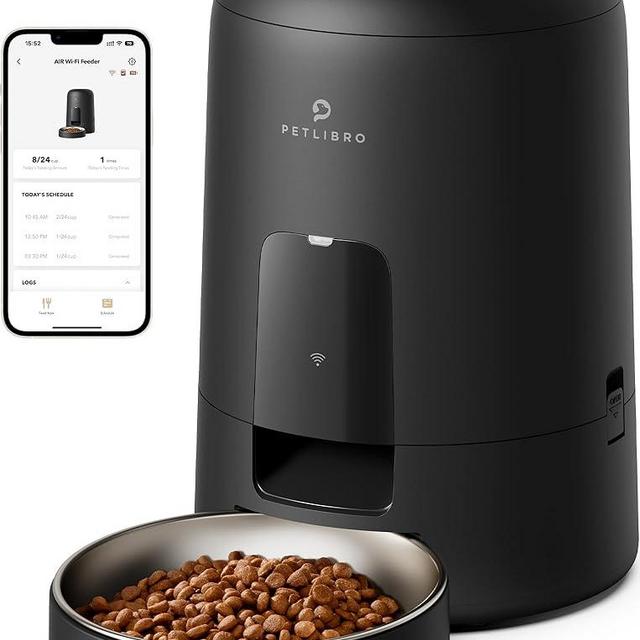 PETLIBRO Automatic Cat Feeder, WiFi Automatic Cat Food Dispenser Rechargeable Battery-Operated with 30-Day Life, AIR Pet Feeder for Cat & Dog, Timed Cat Feeder 1-6 Meals Control, 2L Auto Cat Feeder