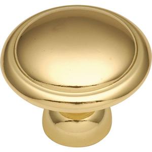 Conquest 1-3/8 in. Polished Brass Cabinet Knob