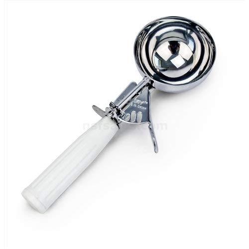 New Star Foodservice 34745 Squeeze Ice Cream Scoop, Stainless Steel, 4.67-Oz, Size 6, White