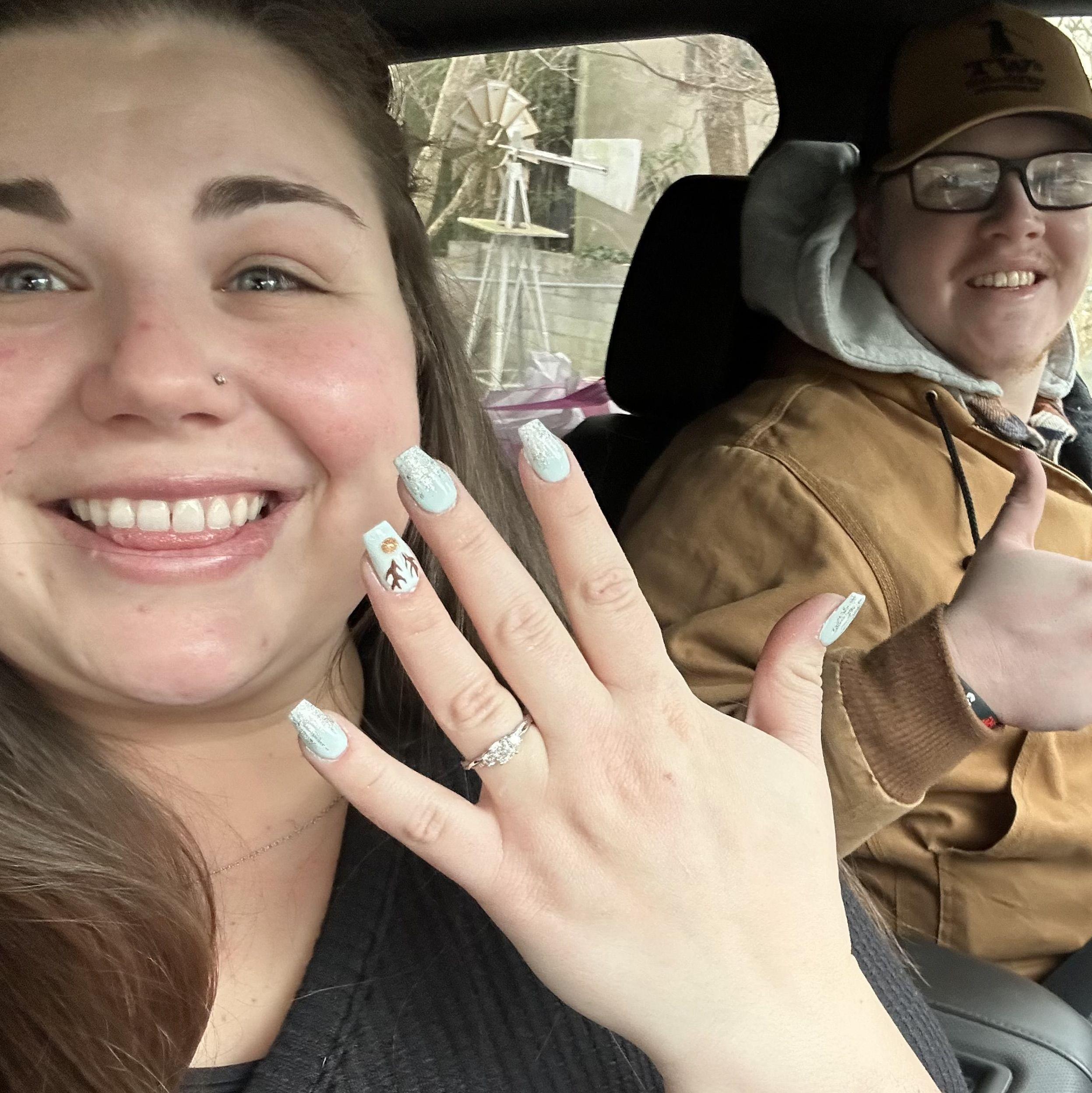 The day after we got engaged!! She said "YES!!!"