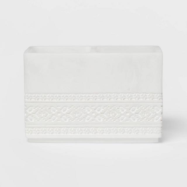 Carved Alabaster Resin Vanity Organizer White - Threshold™