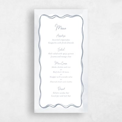 Grey Wedding Menu - Darlington