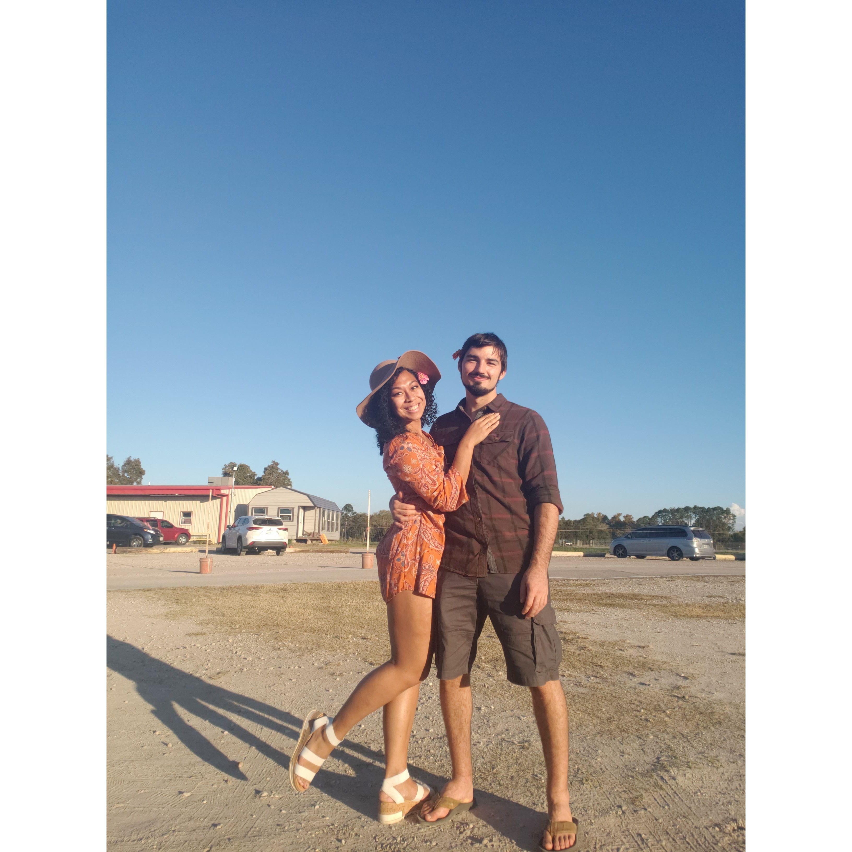 Picking citrus and flowers the day before Kim takes off to go back to New Jersey.