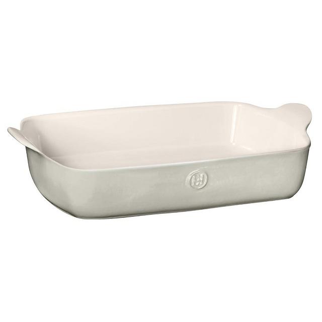 Emile Henry 13" X 9"/4.7 qt Large Baker-Modern Classics Collection rectangular baking dish, Pearl Gray