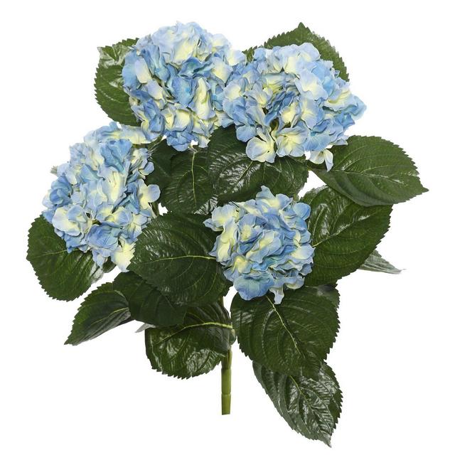 Artificial Hydrangea Bush (17.5")Blue - Vickerman