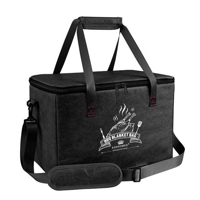 EddHomes BBQ Blanket for Resting Meat, Reusable Insulated Brisket Resting Blanket, Large Capacity BBQ Meat Blanket Bag with Adjustable Shoulder Strap, Smoker Meat Insulated Resting Bag for BBQ Meat