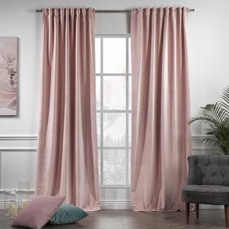 Matte Velvet Room Darkening Curtain (Flamingo - 52" x 84")