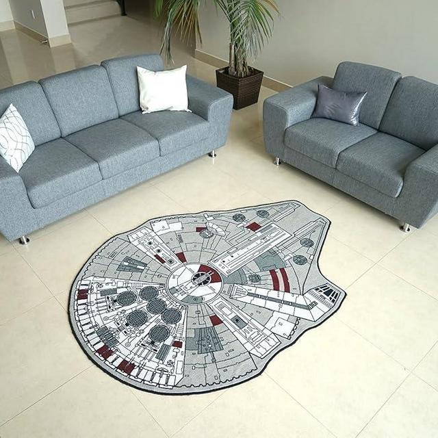 STAR WARS Han Solo's Millennium Falcon Area Rug for Living Room | 59 x 79 Inches