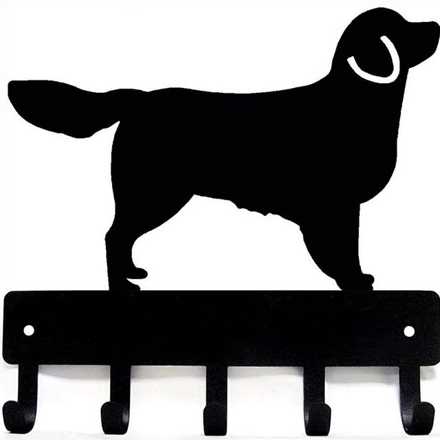 Golden Retriever Key Rack & Dog Leash Hanger - Large 9 inch