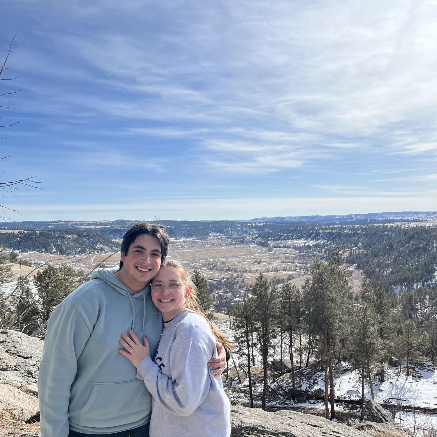 Our first hike together! Pro tip: don't go hiking in trainers when the entire trail is ice.