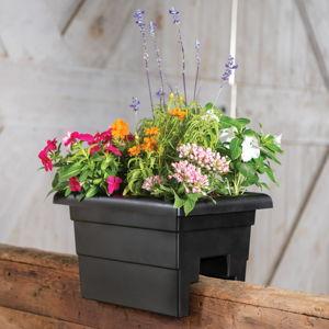The HC Companies 24 Inch Deck Railing Planter Box -- COLOR BLACK