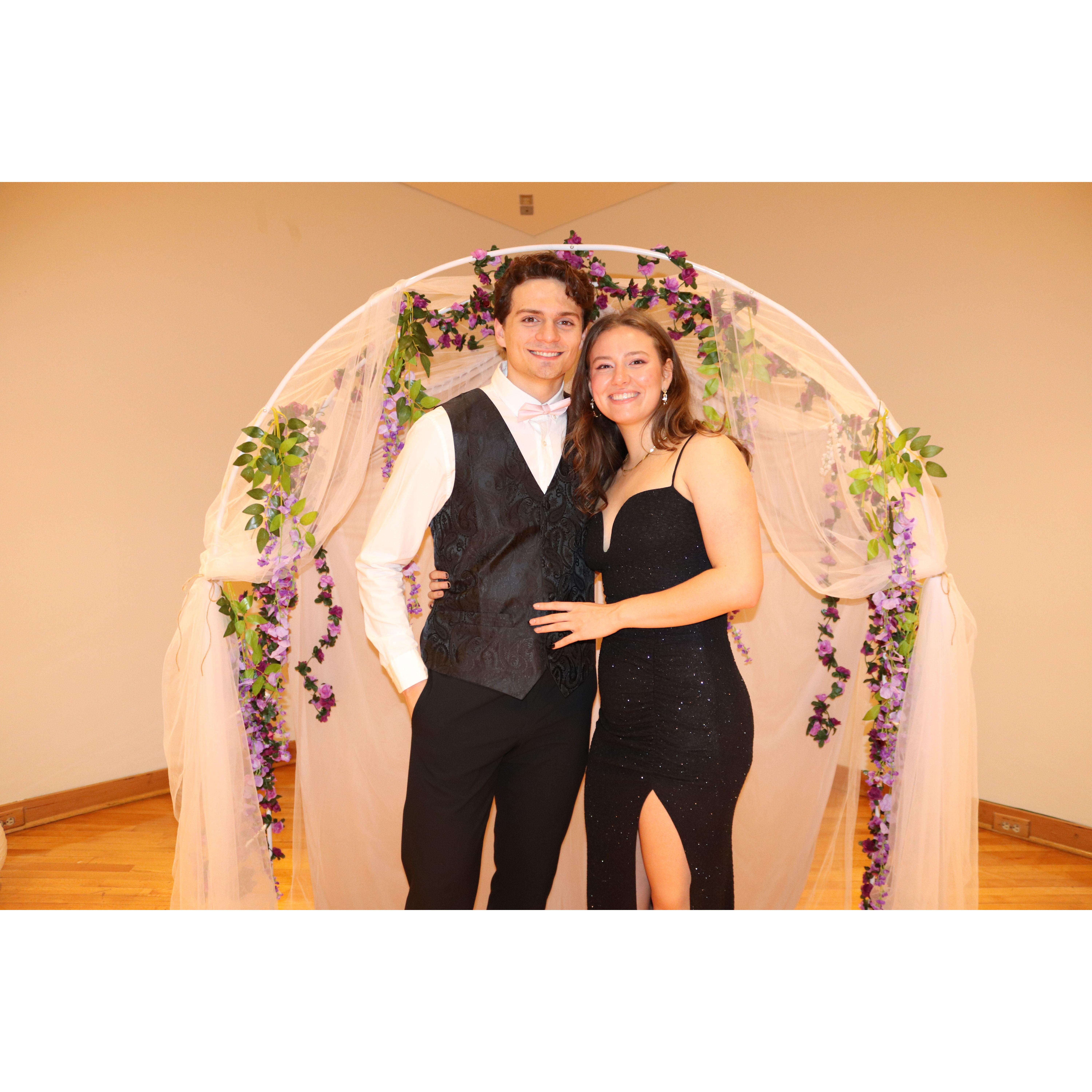 Our first dance together! We were able to go to "college prom" in style.