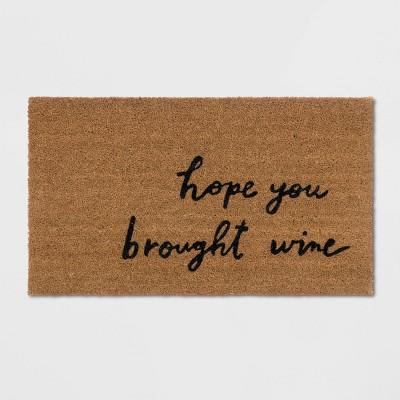 18"X30" Hope You Brought Wine Coir Doormat Tan/Black - Threshold™