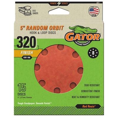 Gator  5 In 8H H/L Disc 320 Grit 15pk 5-Piece Aluminum Oxide 320-Grit Disc Sandpaper