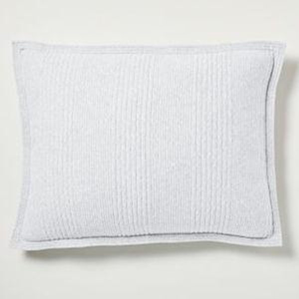 Cotton Cloud Jersey King Sham, Light Heather Gray