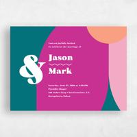 Blue Wedding Invitation - Peoria Landscape